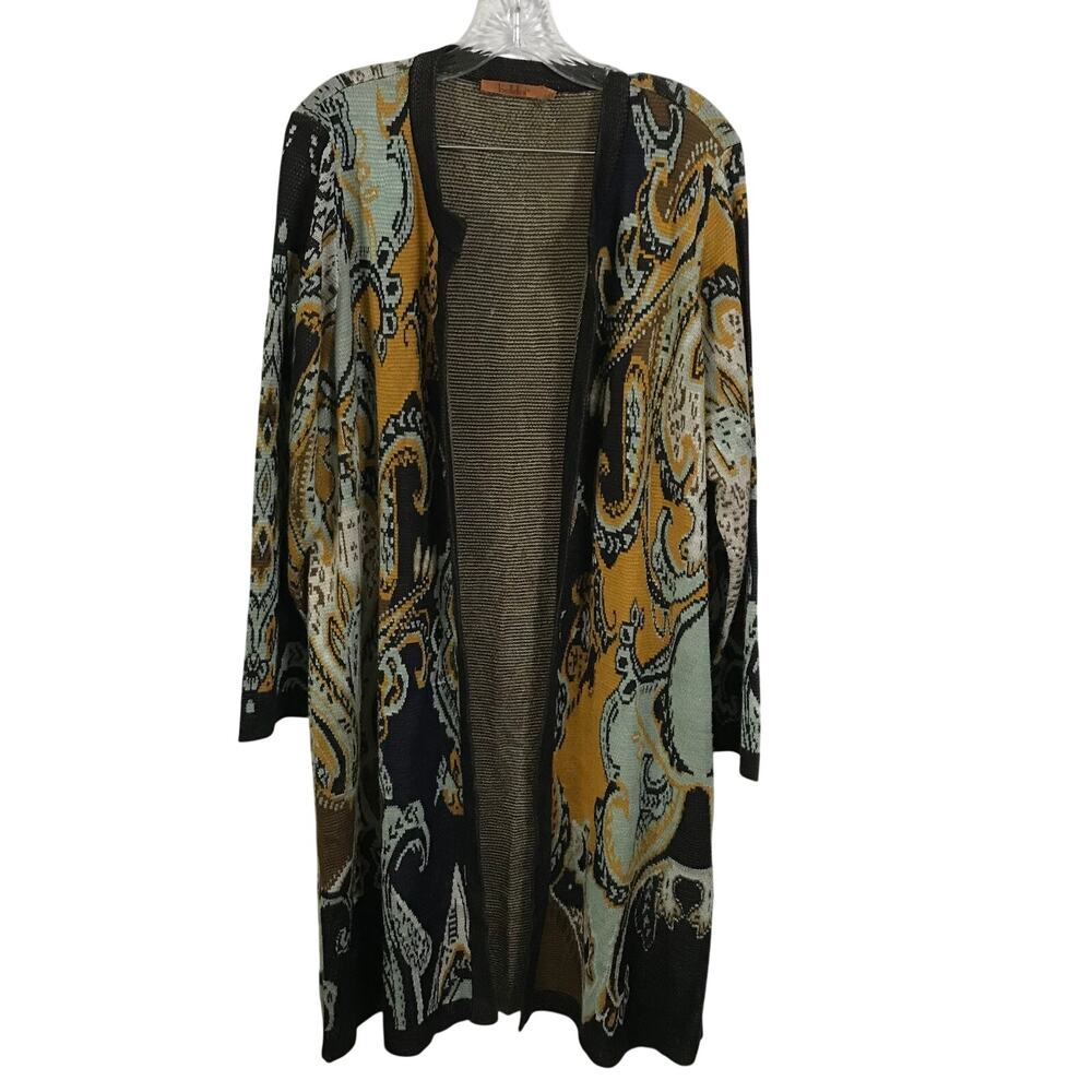Belldini Sweater 3X Womens Artsy Paisley Long Sleeve Long Modern Multicolor Plus